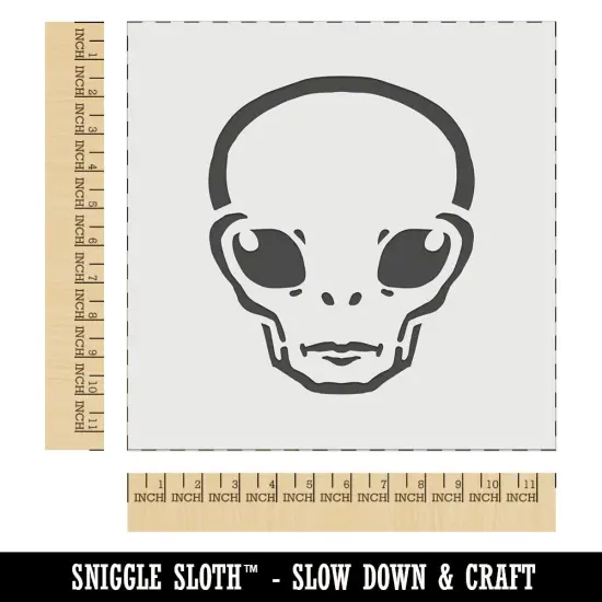 Alien Extraterrestrial UFO Head Wall Cookie DIY Craft Reusable Stencil {1}