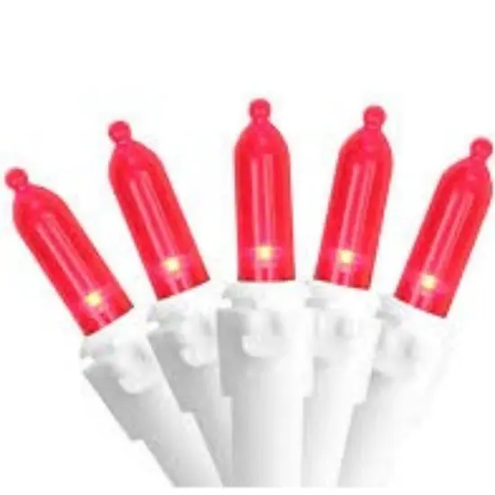 Northlight LED Mini Christmas Light Set - Red - 16.25' White Wire - 50ct {4}