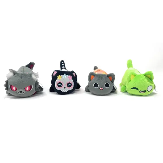 Aphmau MeeMeows YouTube Gaming Channel 4&rdquo; Exclusive Halloween Plush Set of 4 Includes: Pumpkin Kitty , Zombie Kitty , Werewolf Kitty & Day of The Dead - Sugar Skull Kitty {1}