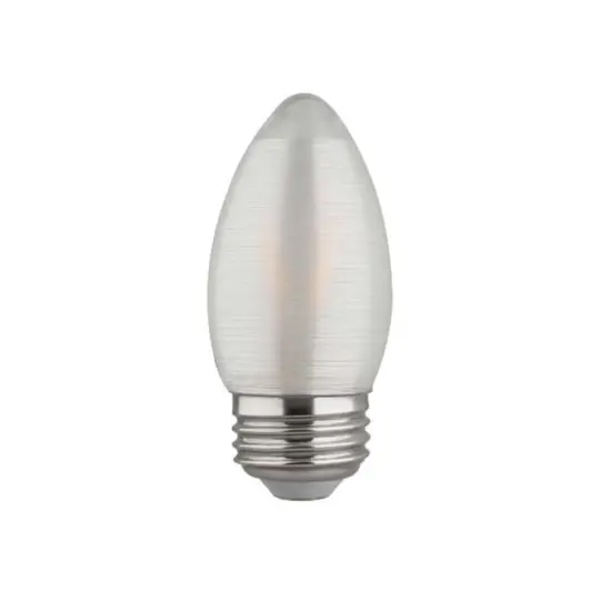 Satco S22703 2w C11 LED Satin Spun Clear 120v Medium Base 120lm 2700k bulb {1}