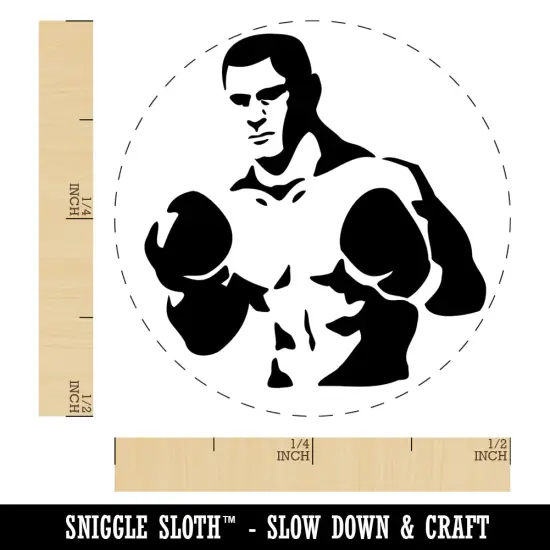 Boxer Man with Boxing Gloves Pugilist Self-Inking Rubber Stamp Ink Stamper for Stamping Crafting Planners Purple {1}