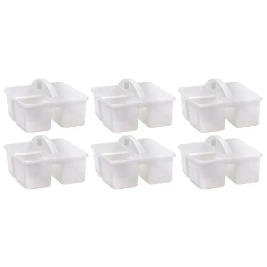 Plastic Storage Caddy, Clear, Pack of 6 {1}