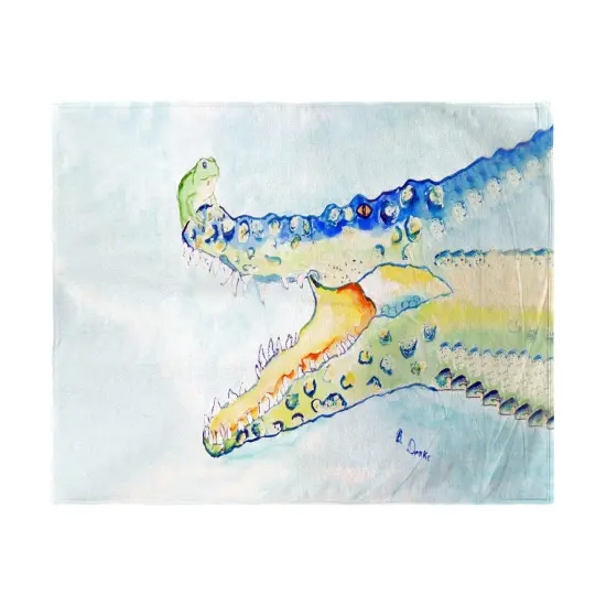 Betsy Drake Crocodile & Frog Beach Towel Multicolor {1}