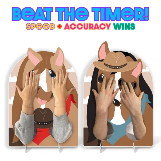 Big Dot of Happiness Western Hoedown - Wild West Cowboy Activity - 2 Player Build-A-Face Party Game {4}