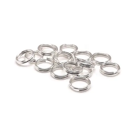 100, 500 or 1,000 Pieces: 6 mm Silver Plated Split Double Jump Rings {1}