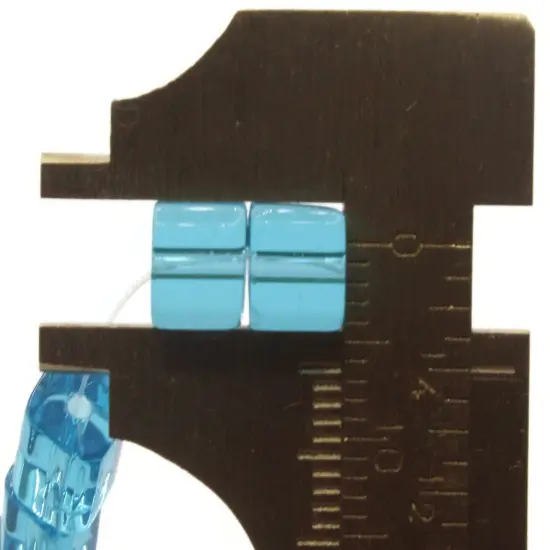 50 6mm Sky Blue Glass Cube Beads {4}