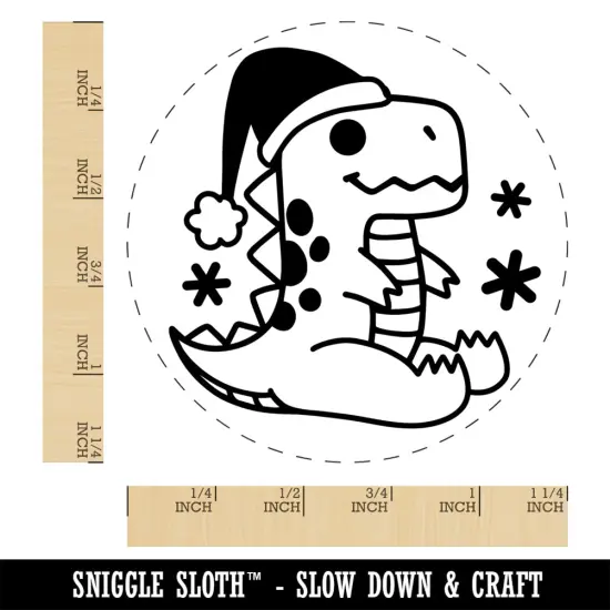 Christmas Santa Dinosaur T-Rex Rubber Stamp for Stamping Crafting Planners {1}