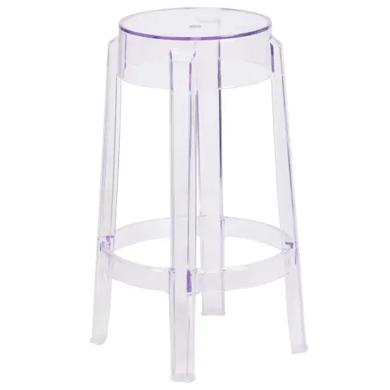 Emma and Oliver 25.75'' High Transparent Counter Height Stool Clear {1}