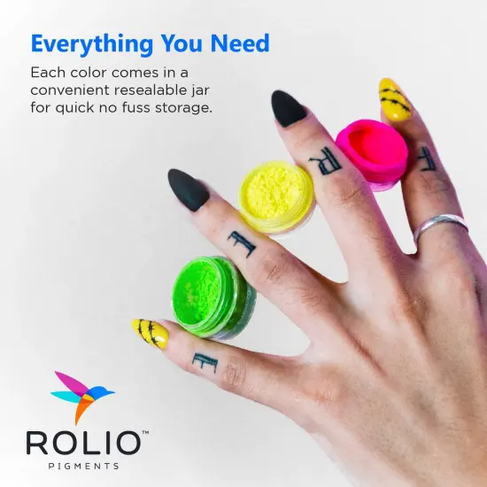 Rolio Fluorescent Neon Powder - 3g 12 Colors Set {5}