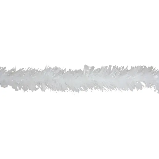 Northlight White Snowblush Wide Cut Tinsel Christmas Garland - 12' x 3" - Unlit {3}