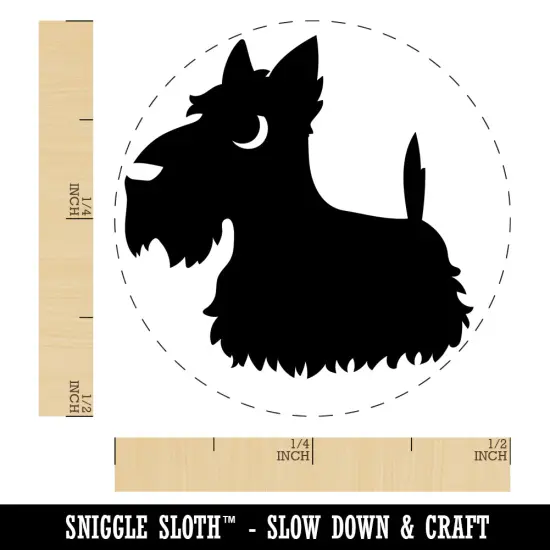 Delightful Cartoon Scottish Terrier Self-Inking Rubber Stamp for Stamping Crafting Planners Yellow {1}