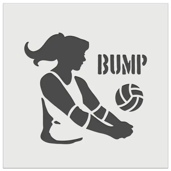 Volleyball Woman Bump Sports Move Wall Cookie DIY Craft Reusable Stencil {7}
