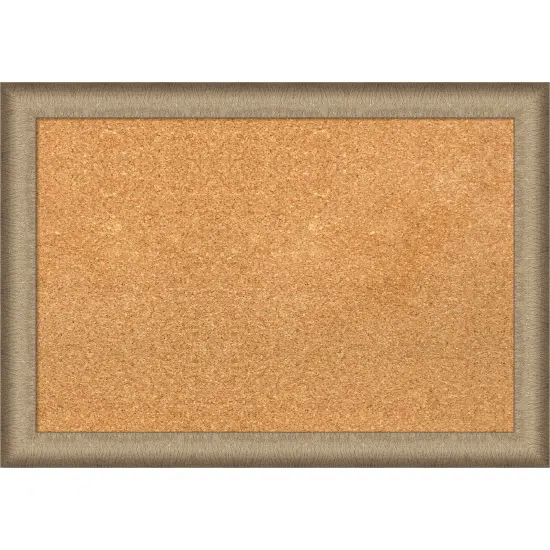 Elegant Brushed Narrow Framed Corkboard, Natural Cork Elegant Bronze {7}