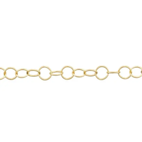 JewelrySupply Round Cable Link Chain 5mm Gold Plated (Foot) {1}
