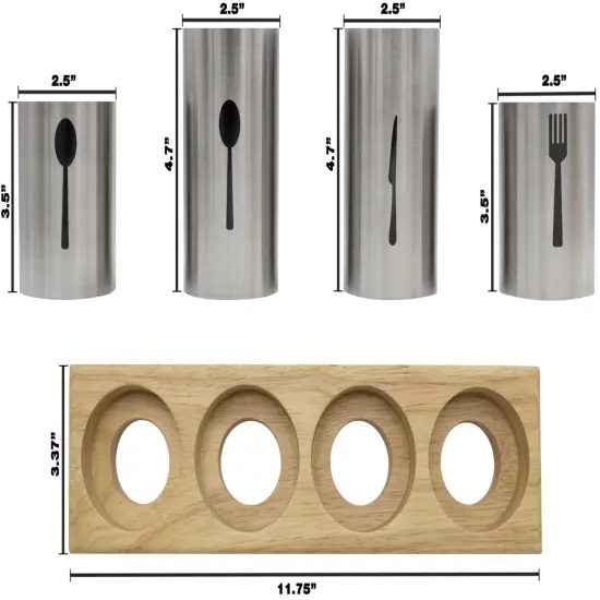 Sorbus Silverware Utensils Holder - 4-Piece {5}