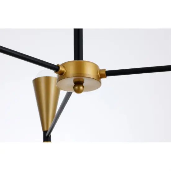 Cade 34 inch pendant in black and brass {4}