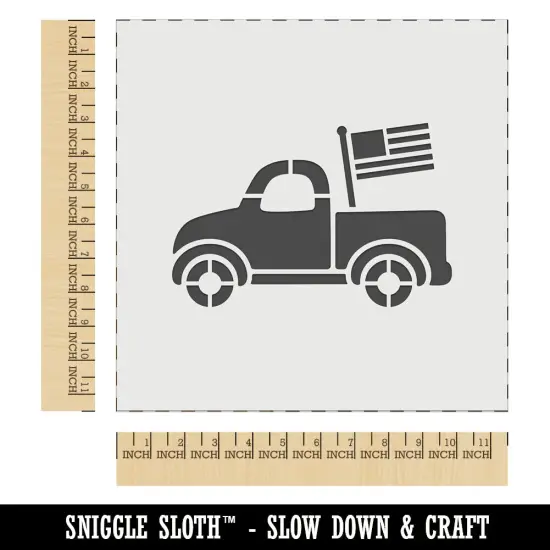 Cute Truck with Flag Wall Cookie DIY Craft Reusable Stencil {1}
