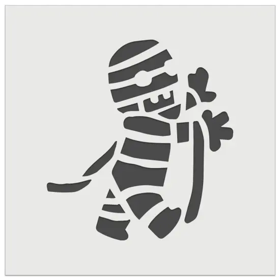 Cute Mummy Egyptian Monster Wrapped in Bandages Halloween Wall Cookie DIY Craft Reusable Stencil {2}