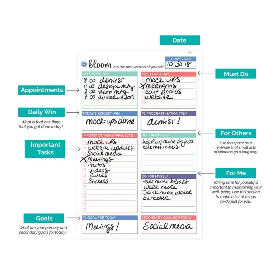 bloom daily planners Planning Pad, 6" x 9", Double Sided Planning Pad, Teal {6}