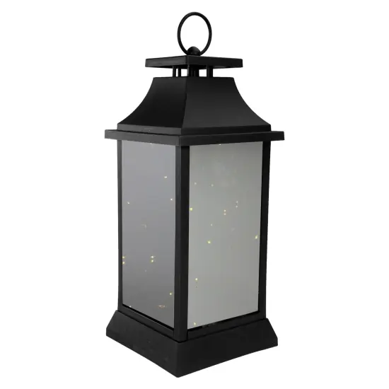Northlight LED Lighted Flickering Lantern - 16" - Warm White Light - Black {1}