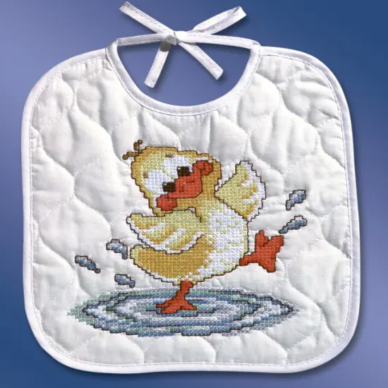 Janlynn Stamped Bib Cross Stitch Kit 9.5"X11"-Just Ducky {3}