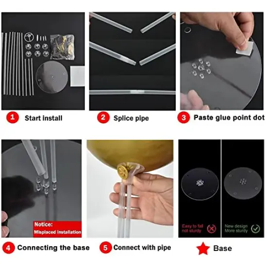 Gold Balloon Centerpieces for Table Gold Balloons Stand Kit for 2023 Graduation Party Decorations Father Day Engagement 30th 40th 50th 60th 70th 80th 90th Birthday Anniversary Decorations {5}