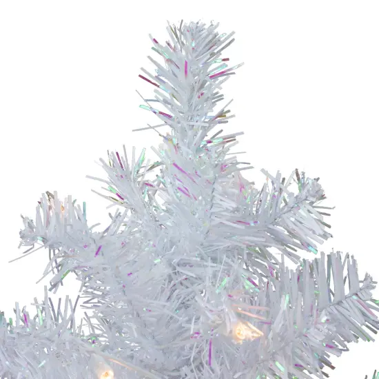Northlight 2' Pre-lit White Iridescent Pine Artificial Christmas Tree - Clear Lights {4}