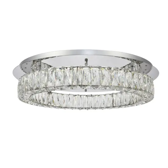 Monroe LED light Chrome Flush Mount Clear Royal Cut Crystal {1}