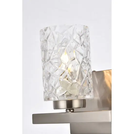 Cassie 1 light bath sconce in satin nickel with clear shade {4}