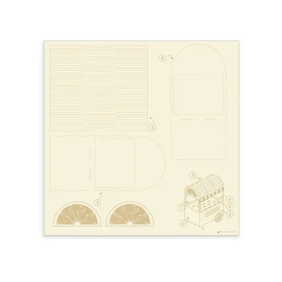 Fresh Lemonade Light Chipboard 3D Base 12"X12"-Lemonade Cart {4}