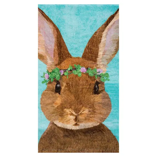 Clover Easter Bunny Rabbit Spring Printed Flour Sack Kitchen Dishtowel {1}