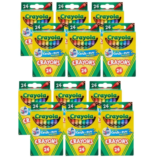 Crayons, Regular Size, 24 Colors Per Box, 12 Boxes {1}