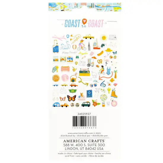 American Crafts Coast-to-Coast Ephemera Die-Cuts 76/Pkg-Icons, Foil {3}