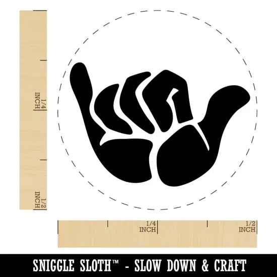 Shaka Hang Loose Surfer Sign Self-Inking Rubber Stamp for Stamping Crafting Planners Green {1}