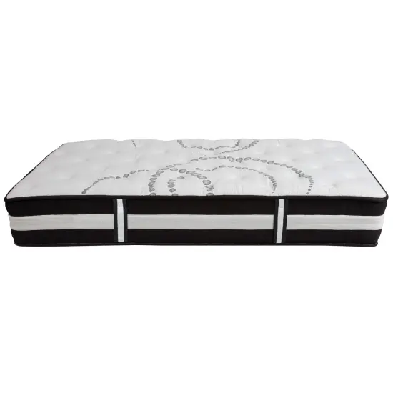 Emma and Oliver Complete Bed Set: Metal Platform Frame; Hybrid Pocket Spring Mattress in a Box and Cool Gel Memory Foam Topper {4}