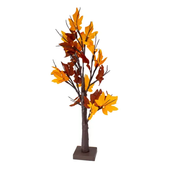 Northlight 2' Pre-Lit Maple Artificial Fall Harvest Tree- Clear LED Lights Brown {4}