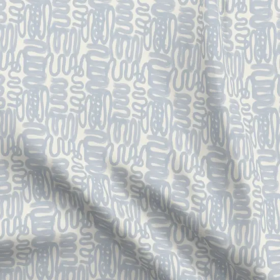 Various Fabrics by the Yard or Fat Quarter Soft Blue Squiggle Abstract Modern Design Small Scale Watercolor Paint Custom Printed Fabric by Spoonflower {5}