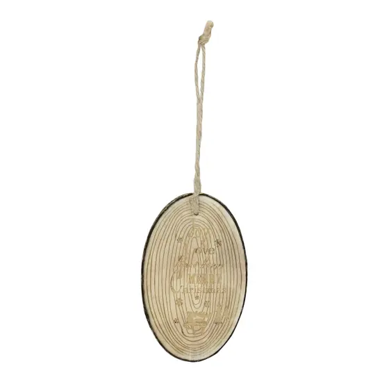 Kurt Adler 6&rdquo; Beige and Brown Rustic Woodland Tree Slice Reindeer Christmas Ornament {1}