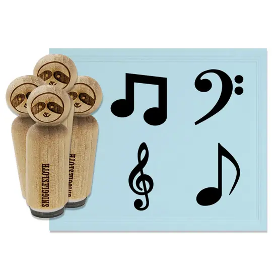 Music Musical Notes Treble Bass Clef Eighth Symbols Rubber Stamp Set for Stamping Crafting Planners {2}
