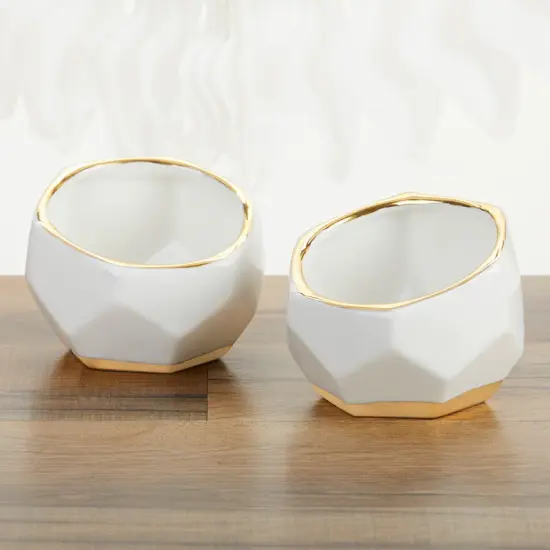 Geometric Ceramic Planter - Small (Set of 2) {2}