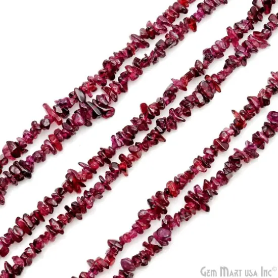 Rhodolite Chip Beads, 34 Inch, Natural Chip Strands, Drilled Strung Nugget Beads, 3-7mm, Polished, GemMartUSA (CHRD-70001) {5}