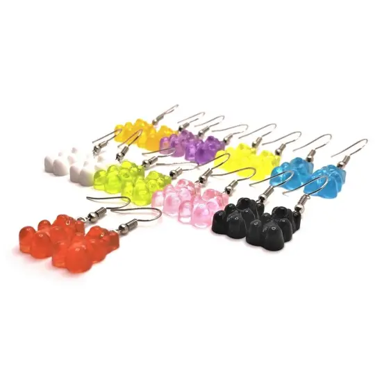 Full Set of Novelty Gummy Bear Earrings - 9 colors! {2}