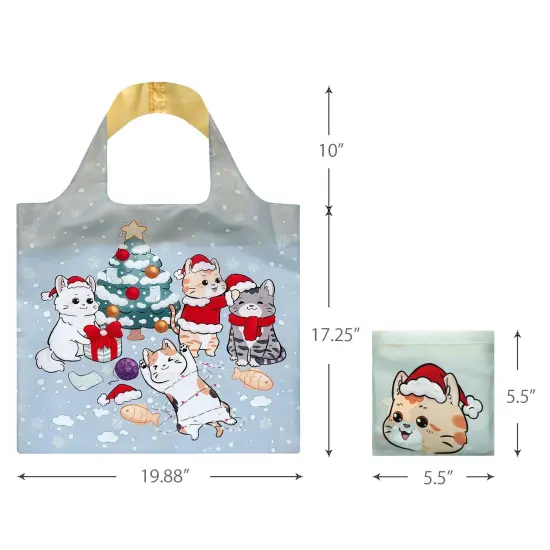 Wrapables Christmas Holiday AllyBag Collection Reusable Shopping Bag Christmas Kitties {2}