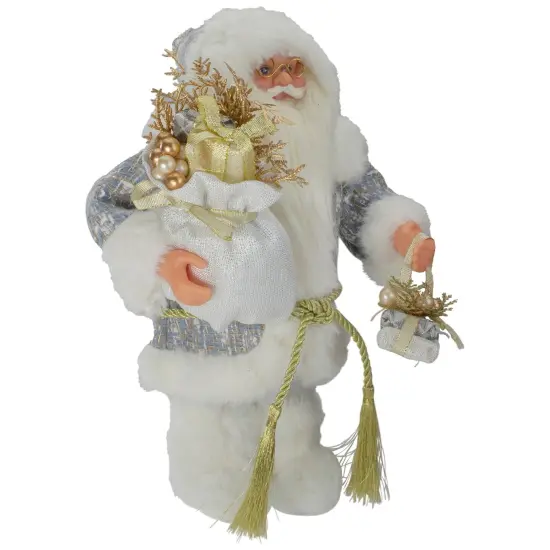 Northlight Winter Frost Santa Claus Standing Christmas Figure - 12" White {4}