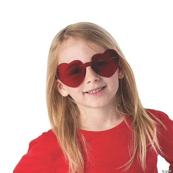 Kids Valentine Rimless Heart Glasses - 12 Pc. {2}