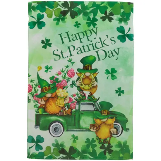 Northlight Joyful Leprechauns "Happy St. Patrick's Day" Outdoor Garden Flag 18" x 12.5" Green {1}