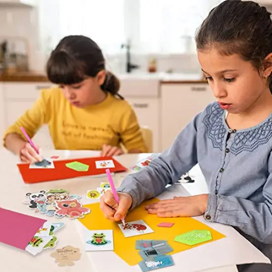 28 Pieces Valentines Day Cards for Kids - Diamond Painting Kits+ 28pcs Valentines Cards, Kids Valentines Day Cards with 7 Different Gem Stickers for School Classroom Valentine's Gifts Exchange Decorations {3}