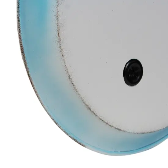 Northlight Metal Snowman with Wreath Christmas Decoration - 36" - White and Blue {5}