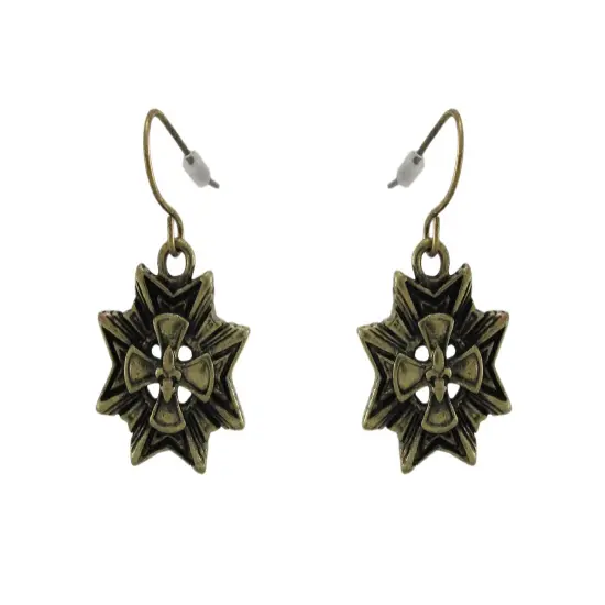 Bronze Star + Fleur de Lis Necklace and Dangle Earrings Set {5}
