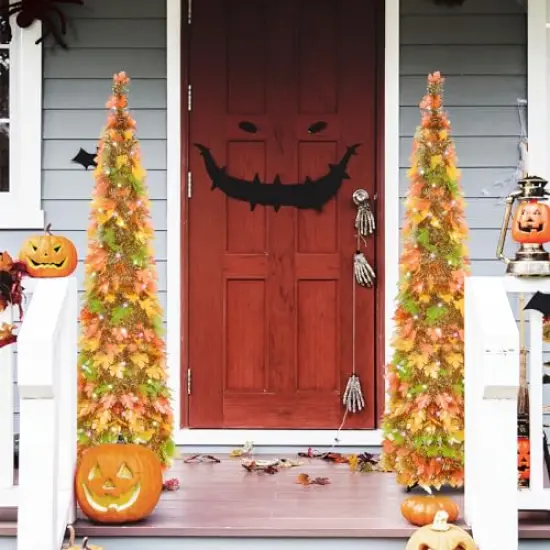 Fall Tree with Lights, 5ft Pop up Fall Trees for Porch Home Outdoors Holiday Thanksgiving Xmas Decorations {4}